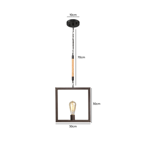 Lámpara de Techo Negra Porta Ampolleta E27