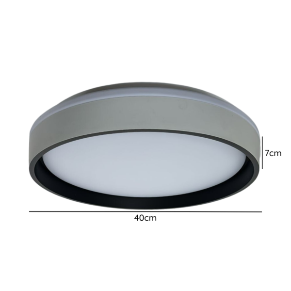 Lámpara de Techo LED Redonda 42+42W de Aluminio - Color Gris