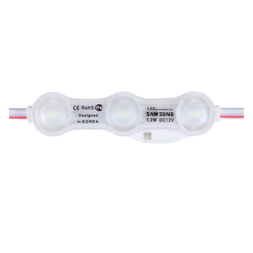 Módulo LED DC 12V 1.2W 3LED Luz Fría 6500K IP54 – Paquete de 100 Unidades